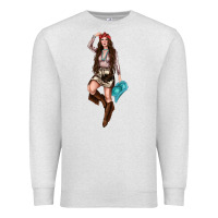 Oatmeal Heather western cowgirl Premium Sweatshirt - NancyCooperArtShop