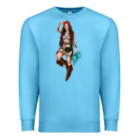 Ocean Blue western cowgirl Premium Sweatshirt - NancyCooperArtShop