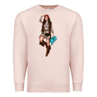 Pale Pink western cowgirl Premium Sweatshirt - NancyCooperArtShop