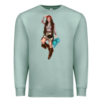Seafoam western cowgirl Premium Sweatshirt - NancyCooperArtShop