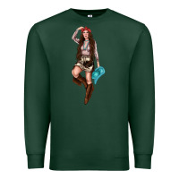 Sports Green western cowgirl Premium Sweatshirt - NancyCooperArtShop