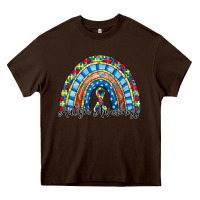 Chocolate Brown autism awareness rainbow Heavy Core Tee - RacoonDesign
