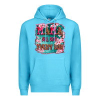 Ocean Blue mama all day everyday Premium Hoodie - LillyAllenDesigns