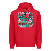 Red mama all day everyday Premium Hoodie - LillyAllenDesigns