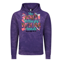 Cloud Purple she works willingly with her hands Vintage Hoodie - texasbilliewilder