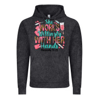 Vintage Black she works willingly with her hands Vintage Hoodie - texasbilliewilder