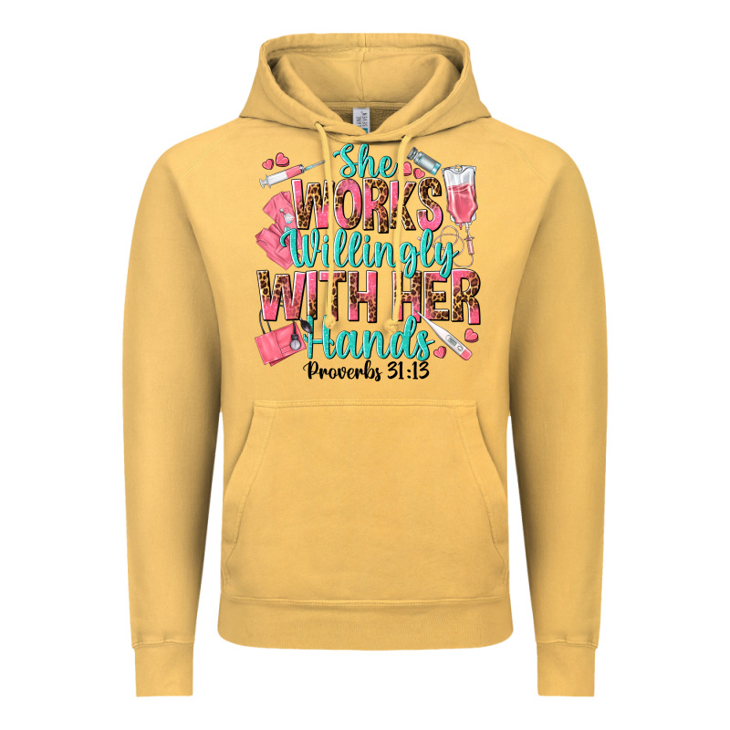 She Works Willingly With Her Hands Vintage Hoodie by texasbilliewilder | Teevron