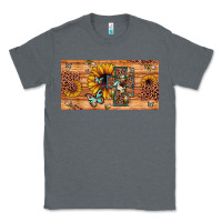 Charcoal Heather leopard cross butterfly sunflower Classic Tee - JahusDesignShop
