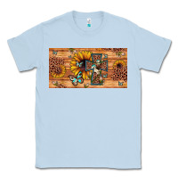 Dusty Blue leopard cross butterfly sunflower Classic Tee - JahusDesignShop