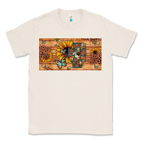 Natural leopard cross butterfly sunflower Classic Tee - JahusDesignShop