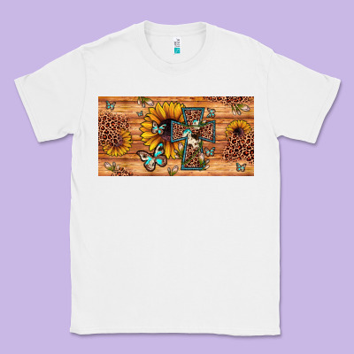 Leopard Cross Butterfly Sunflower Classic Tee Designed By Jahusdesignshop
