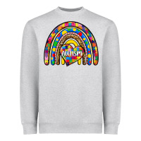 Heather Grey autism rainbow Heavyweight Sweatshirt - Zillion Design Studio