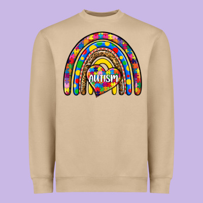 Autism Rainbow Heavyweight Sweatshirt Designed By Zillion Design Studio