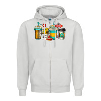 Dove Grey school bus driver coffee cups Zipper Hoodie - Jasminsmagicworld