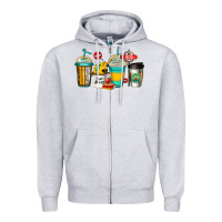 Heather Grey school bus driver coffee cups Zipper Hoodie - Jasminsmagicworld