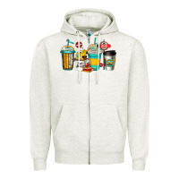 Oatmeal Heather school bus driver coffee cups Zipper Hoodie - Jasminsmagicworld