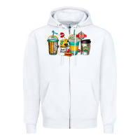 White school bus driver coffee cups Zipper Hoodie - Jasminsmagicworld