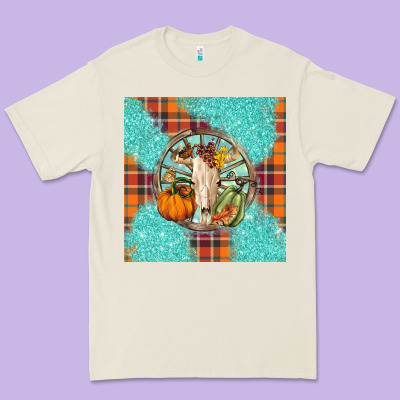 Fall Bull Skull Premium Tee Designed By Barkaloodesign