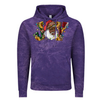 Cloud Purple african american santa joy with sunflowers Vintage Hoodie - RanaPortraitStore