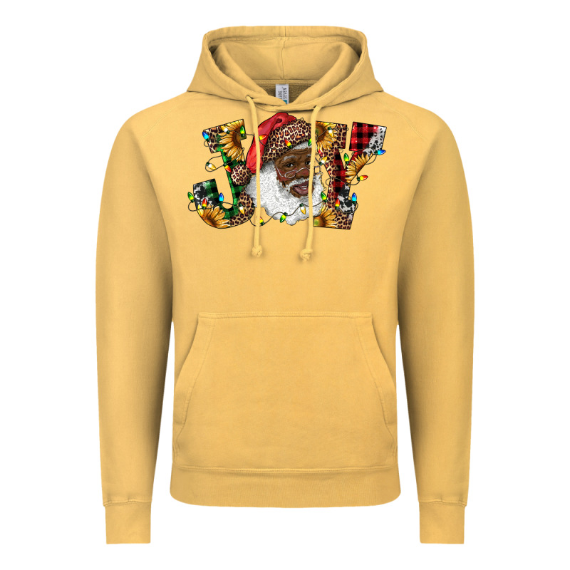 African American Santa Joy With Sunflowers Vintage Hoodie by RanaPortraitStore | Teevron