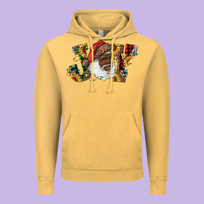 African American Santa Joy With Sunflowers Vintage Hoodie Designed By Ranaportraitstore