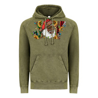 Vintage Olive african american santa joy with sunflowers Vintage Hoodie - RanaPortraitStore