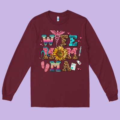 Wife Mom Ma Long Sleeve Tee Designed By Adodesignshop