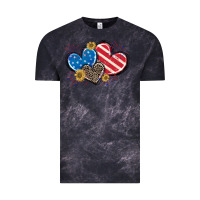 Cloud Black American Flag heart Vintage Tee - CowGirlArtShop