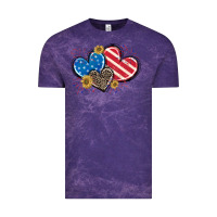 Cloud Purple American Flag heart Vintage Tee - CowGirlArtShop