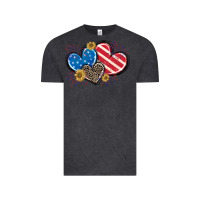 Vintage Black American Flag heart Vintage Tee - CowGirlArtShop