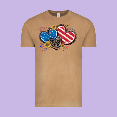 American Flag Heart Vintage Tee Designed By Cowgirlartshop