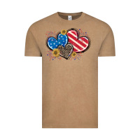 Vintage Coffee American Flag heart Vintage Tee - CowGirlArtShop