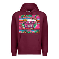 Burgundy mama cita cactus serape Premium Hoodie - LillyAllenDesigns