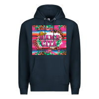 Navy mama cita cactus serape Premium Hoodie - LillyAllenDesigns
