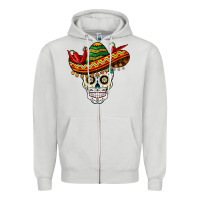 Dove Grey cinco de mayo sombrero skull Zipper Hoodie - BarkalooDesign