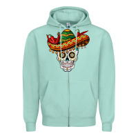 Seafoam cinco de mayo sombrero skull Zipper Hoodie - BarkalooDesign