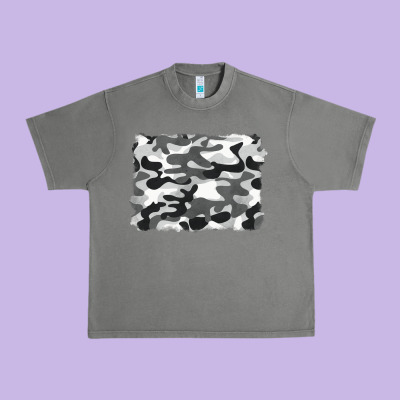 Black And White Camouflage Urban Heavy Tee Designed By Barkaloodesign