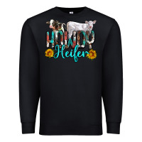 Black western howdy heifer Premium Sweatshirt - NancyCooperArtShop
