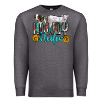 Charcoal Heather western howdy heifer Premium Sweatshirt - NancyCooperArtShop