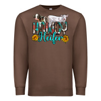 Chestnut western howdy heifer Premium Sweatshirt - NancyCooperArtShop