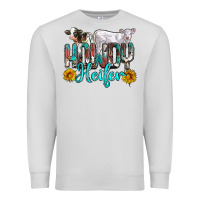 Dove Grey western howdy heifer Premium Sweatshirt - NancyCooperArtShop