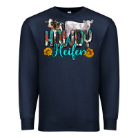 Navy western howdy heifer Premium Sweatshirt - NancyCooperArtShop