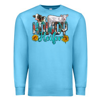 Ocean Blue western howdy heifer Premium Sweatshirt - NancyCooperArtShop