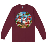 Burgundy christmas gnomes ornament Long Sleeve Tee - Artiststas