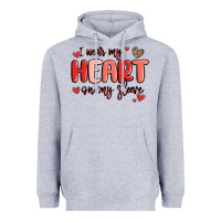 Heather Grey i wear my heart on my sleeve Heavyweight Hoodie - MaliasSmallBusiness