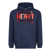 Navy i wear my heart on my sleeve Heavyweight Hoodie - MaliasSmallBusiness