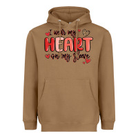 Toasted Coconut i wear my heart on my sleeve Heavyweight Hoodie - MaliasSmallBusiness