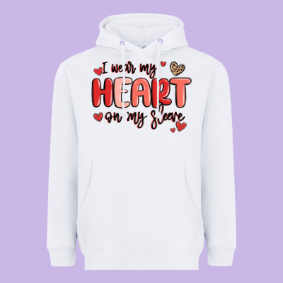 I Wear My Heart On My Sleeve Heavyweight Hoodie Designed By Maliassmallbusiness