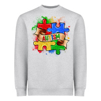 Heather Grey autism puzzle pieces Heavyweight Sweatshirt - Zillion Design Studio
