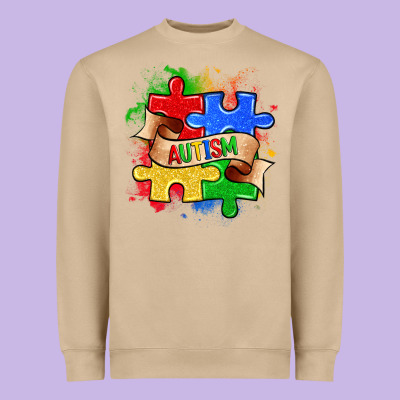 Autism Puzzle Pieces Heavyweight Sweatshirt Designed By Zillion Design Studio